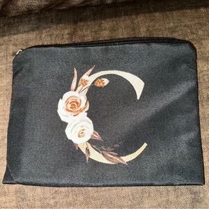 Personalized C Soft Makeup Cosmetic Zipper Pouch Great Birthday or Holiday Gift